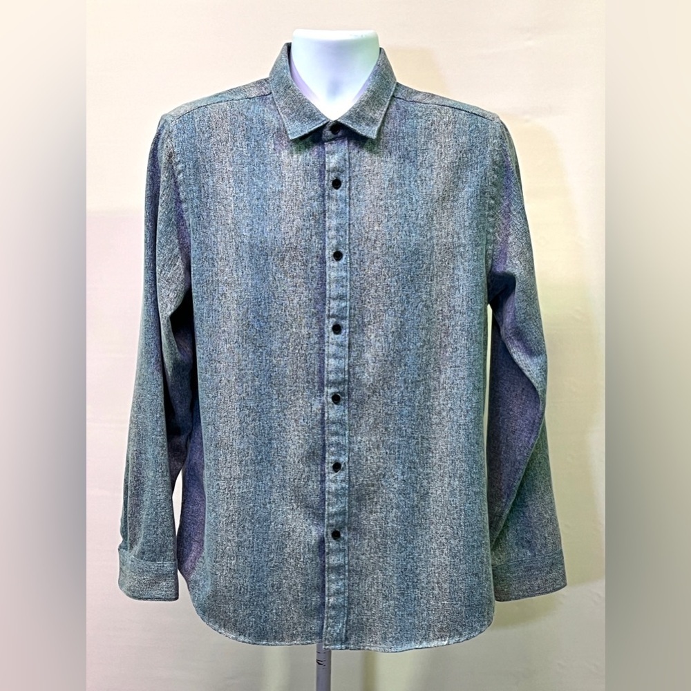 HOWE Men's gray/blue Creative Workforce #65 long sleeve button down size L